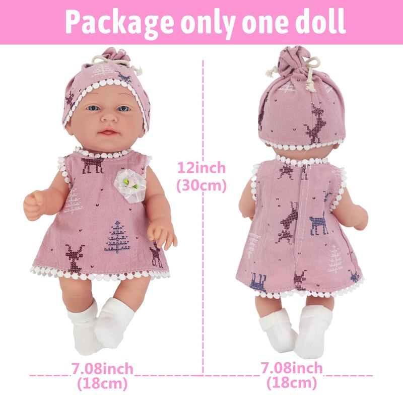 12 Inch Baby Doll & Doll Clothes Accessories Doll Toy Set for Girls