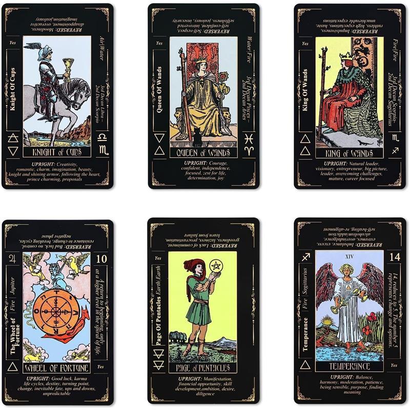 Tarot Cards Set, Tarot Cards for Beginners with Meanings on Them，Tarot Cards with Guide Book for Beginners