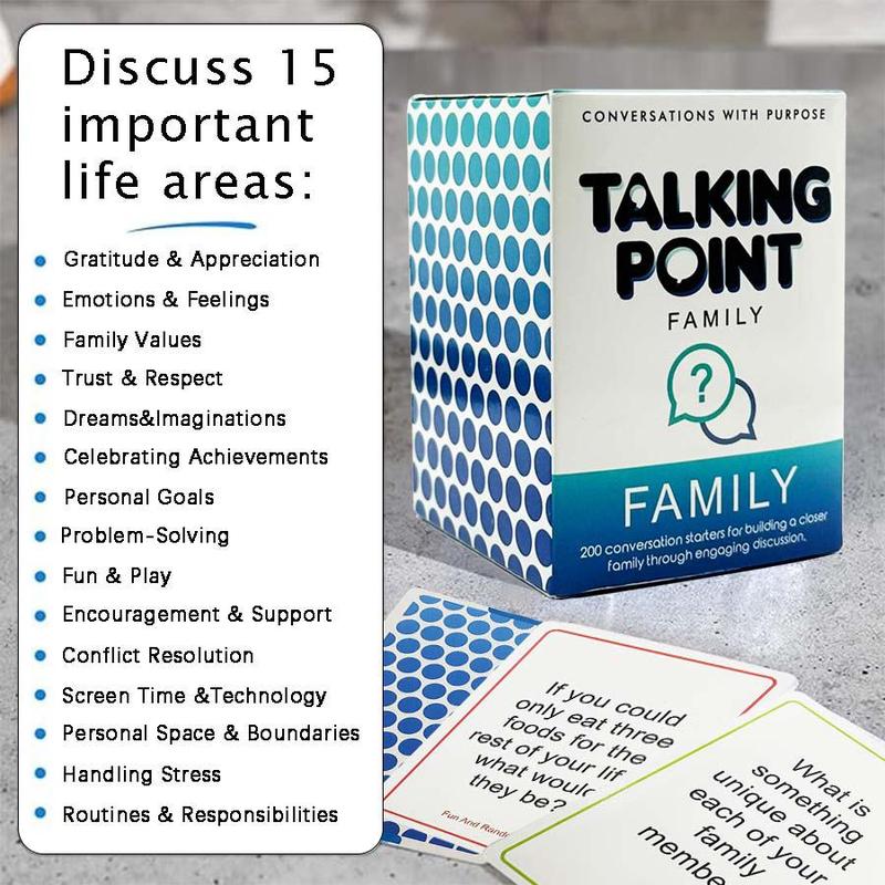 Talking Point Family Conversation Card, 200pcs box Family Conversation Card, Party Activity Supplies for Parent-child Bonding