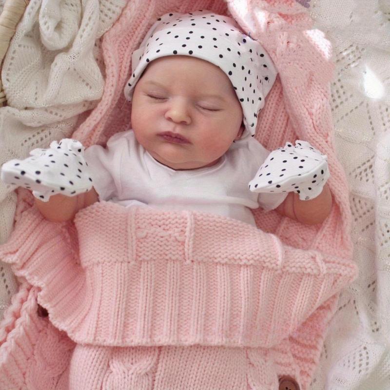 Realistic Silicone Reborn Sleeping Doll, 1 Set Cute Newborn Doll with Hand-Painted 3D Skin and Vascular Vein & Accessories, Birthday Gift for Child