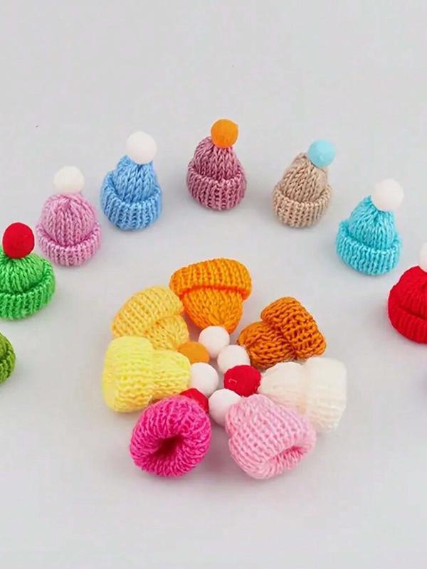 Random Color Knit Hat & Finger Cap, 5 10 20pcs Cute Knit Hat & Finger Cap, Diy Jewelry Accessories for DIY Jewelry Making