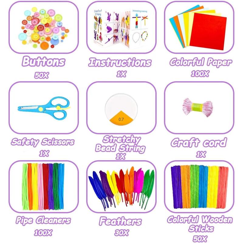 3000Pcs DIY Arts and Crafts Supplies Kit for Kids - Kids Craft Kits Art Supplies Material Set with Pipe Cleaner All in 1 Crafts for Kids Activity Gifts Toys for Girls Boys Age 4-6, 6-8, 8-12 years