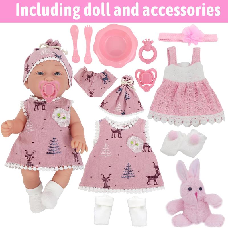 12 Inch Baby Doll & Doll Clothes Accessories Doll Toy Set for Girls