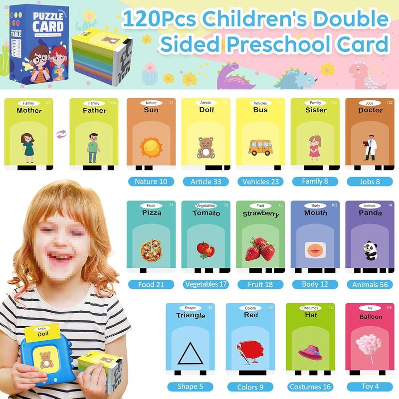 Montessori Talking Flash Cards,Kids Flash Cards with 240 Sight Words,Autism Sensory Toys,Speech Therapy Toys,Learning Educational Toys Gifts for Boys and Girls