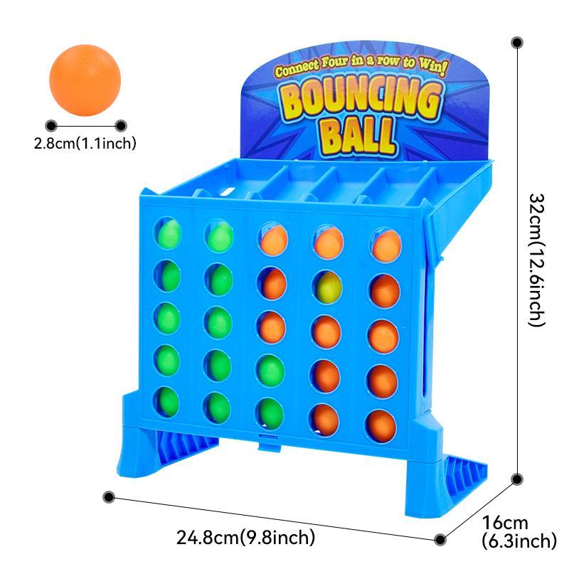 Mini Bouncing Ball Game, Fun Linking 4 Shots Game, Interactive Party Tabletop Game, Educational Creative Toy for for Family Travel Outdoor