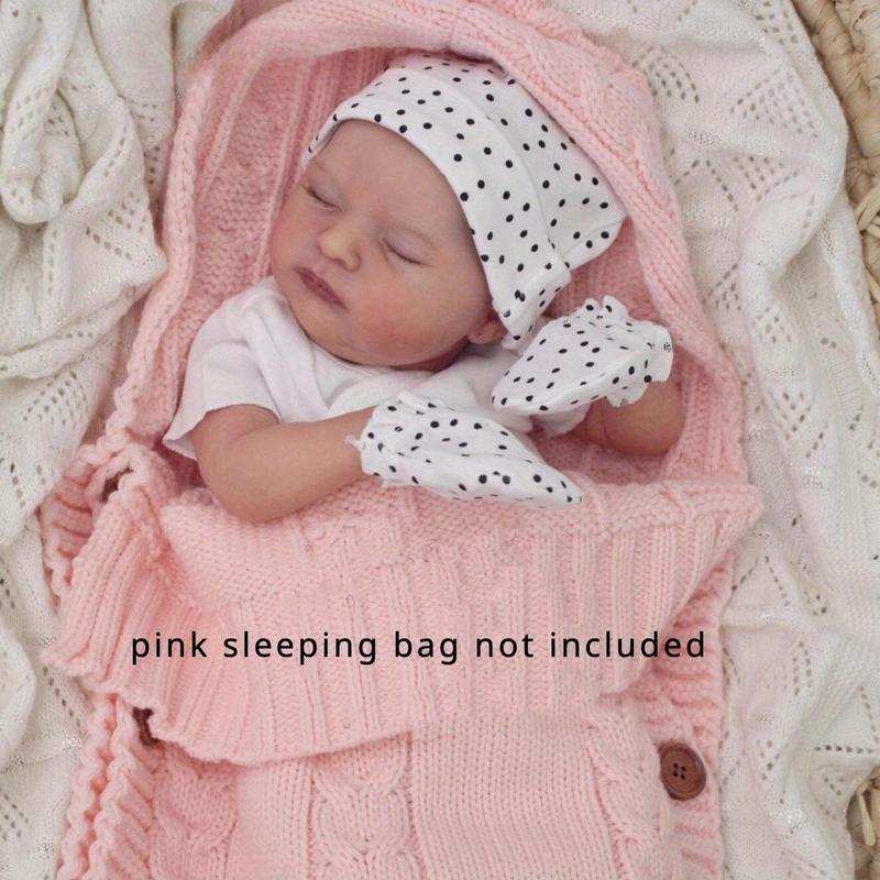 Realistic Silicone Reborn Sleeping Doll, 1 Set Cute Newborn Doll with Hand-Painted 3D Skin and Vascular Vein & Accessories, Birthday Gift for Child