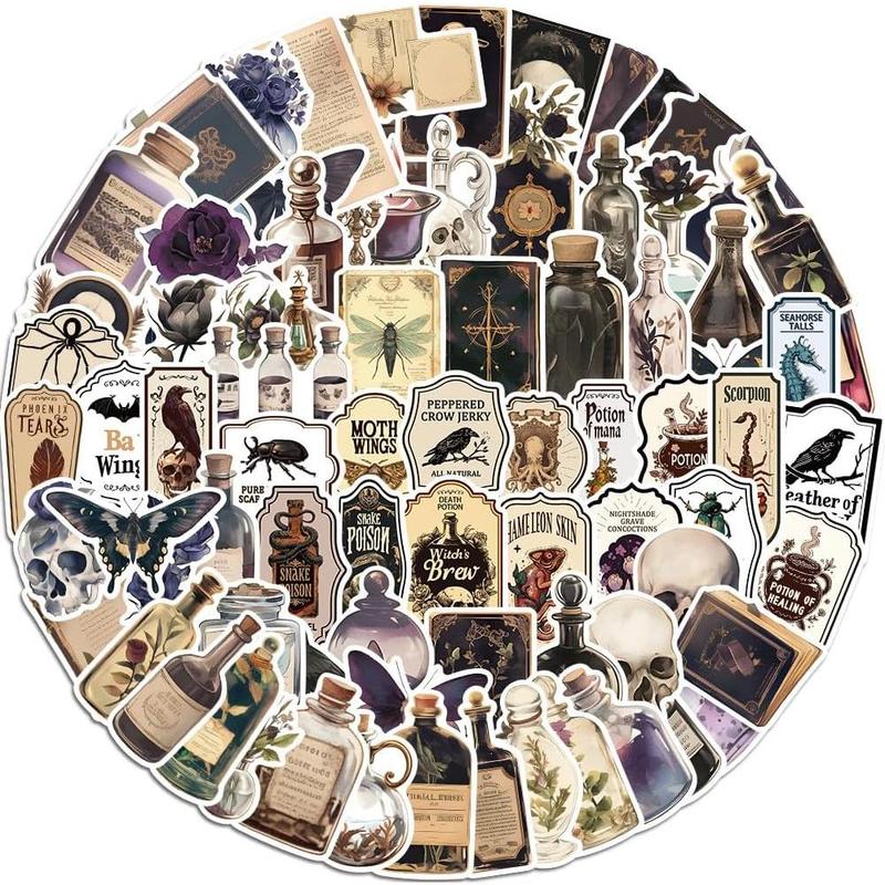 100 count Potion Labels Stickers Vintage Apothecary Stickers Dark Academia Stickers Labels Poison Stickers Witchy Scrapbooking Supplies