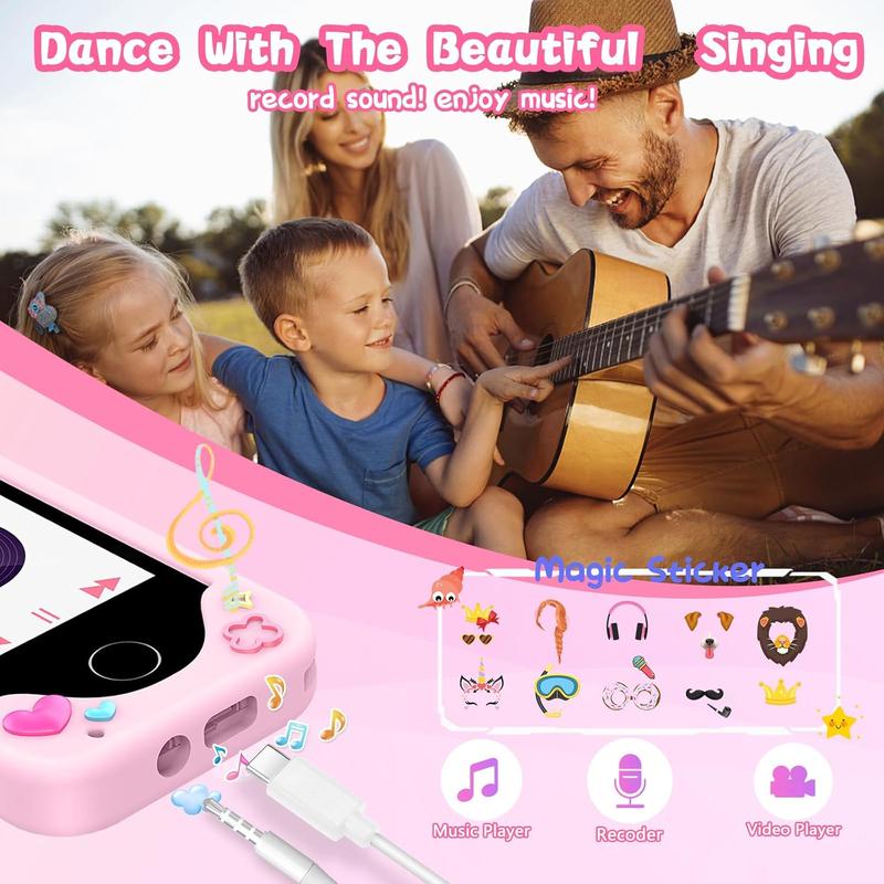 Kids Smart Phone for Girls, Christmas Birthday Gifts for Girls Age 3-10,Kids Toys Cell Phone, Toddler Learning Play Toy Phone with Dual Camera, Game, Music Player