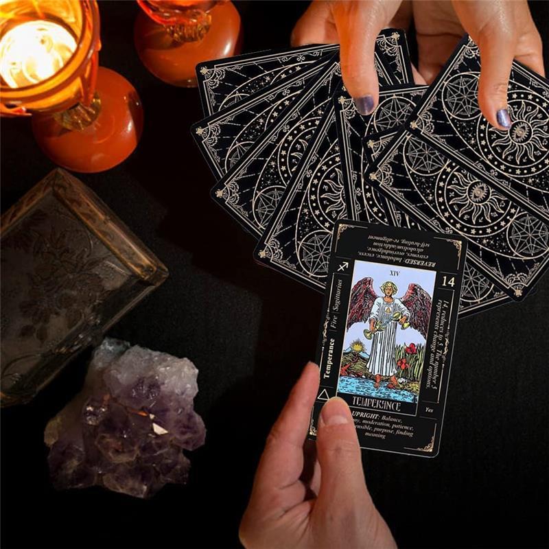 Tarot Cards Set, Tarot Cards for Beginners with Meanings on Them，Tarot Cards with Guide Book for Beginners